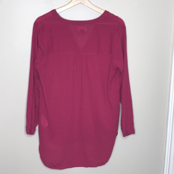 OLD NAVY Split Neck Tunic Cotton Poppy Pink Size M - Picture 4 of 7